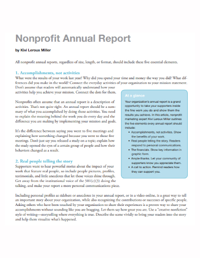 organization annual report