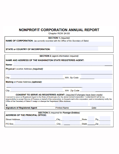 nonprofit corporation annual report