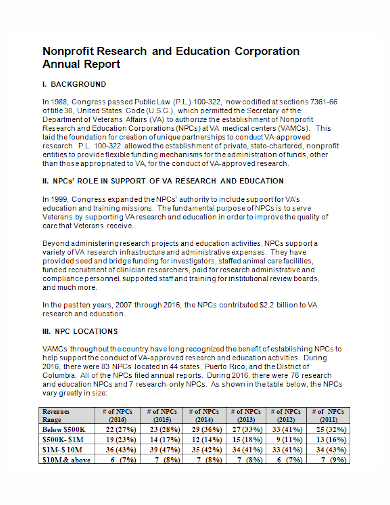 nonprofit research annual report