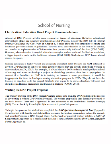 nursing education project proposal