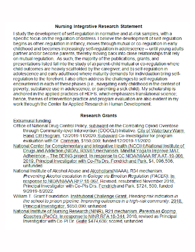 nursing integrative research statement