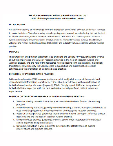 nursing research position statement