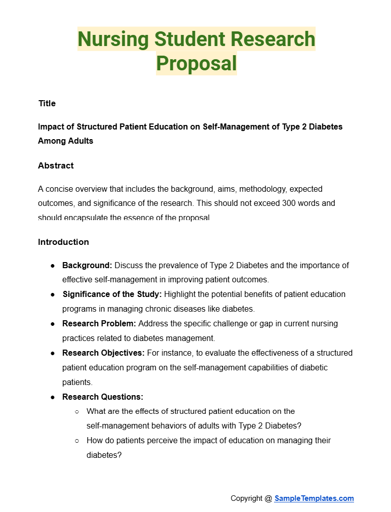 nursing student research proposal