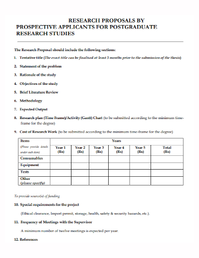 postgraduate applicant research proposal