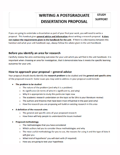 postgraduate dissertation research proposal