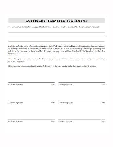 printable copyright transfer statement