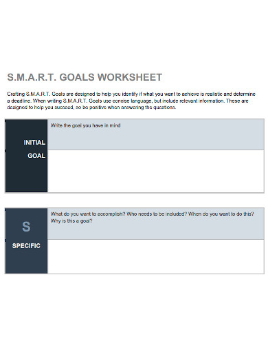 printable smart goals worksheet