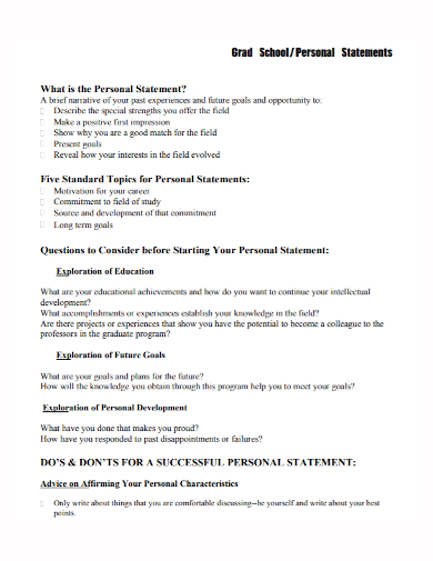 professional grad school personal statement