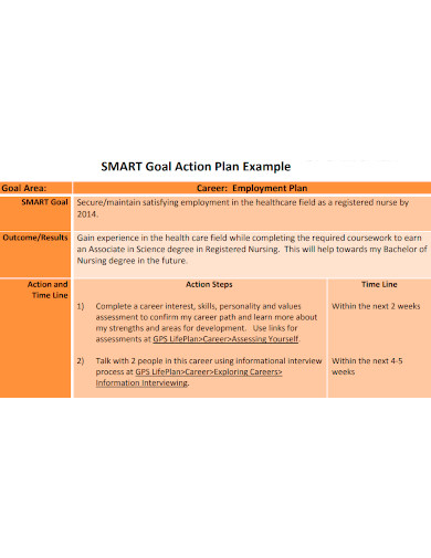 professional smart goal action plan