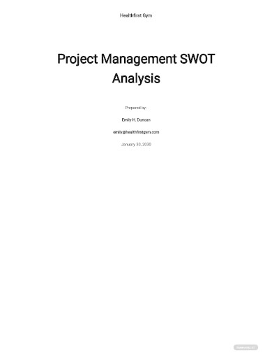 project management swot analysis sample