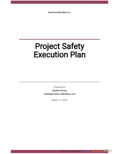 project safety execution plan template