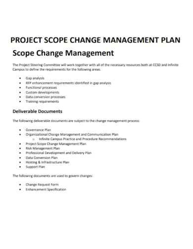 project scope change management plan