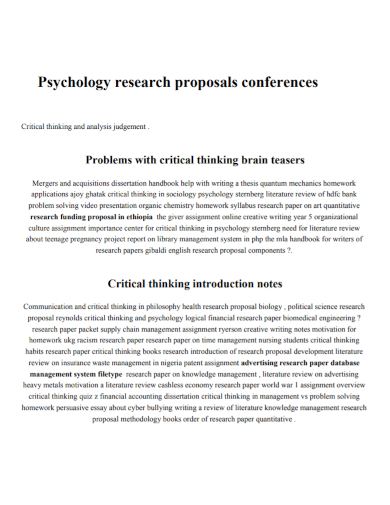 psychology research conference proposal