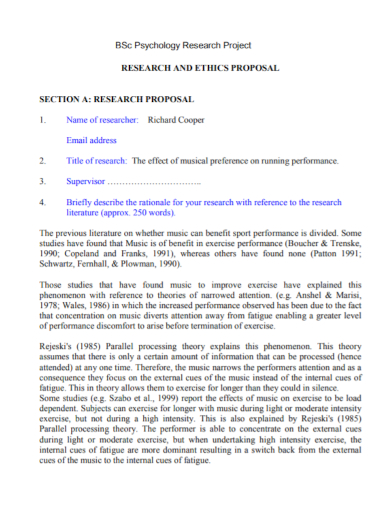 psychology research proposal format