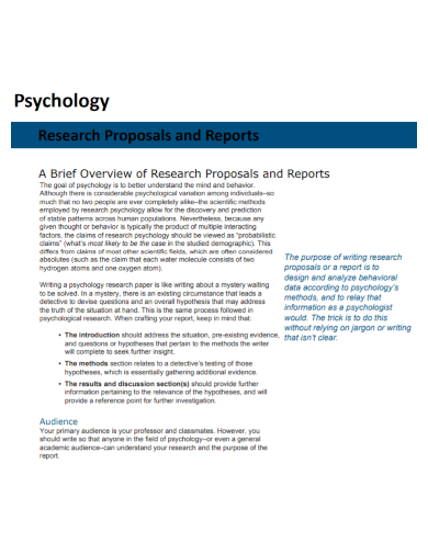 psychology research proposal report