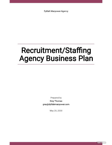 recruitment or staffing agency business plan