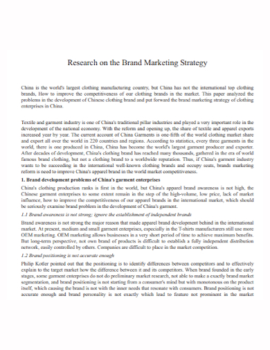 research brand marketing strategy