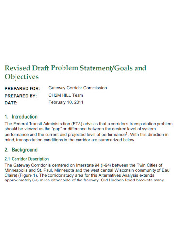 revised draft problem statement