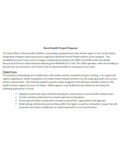 rural health project proposal