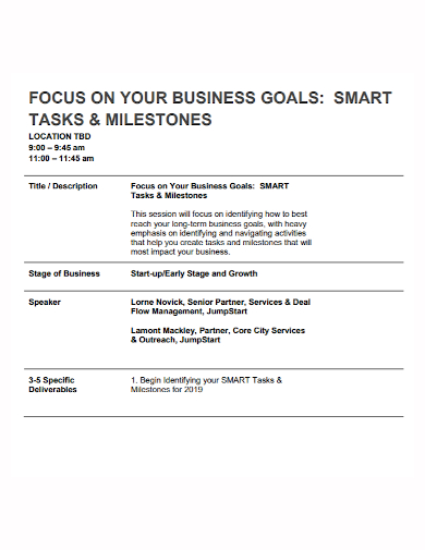 smart task business goals