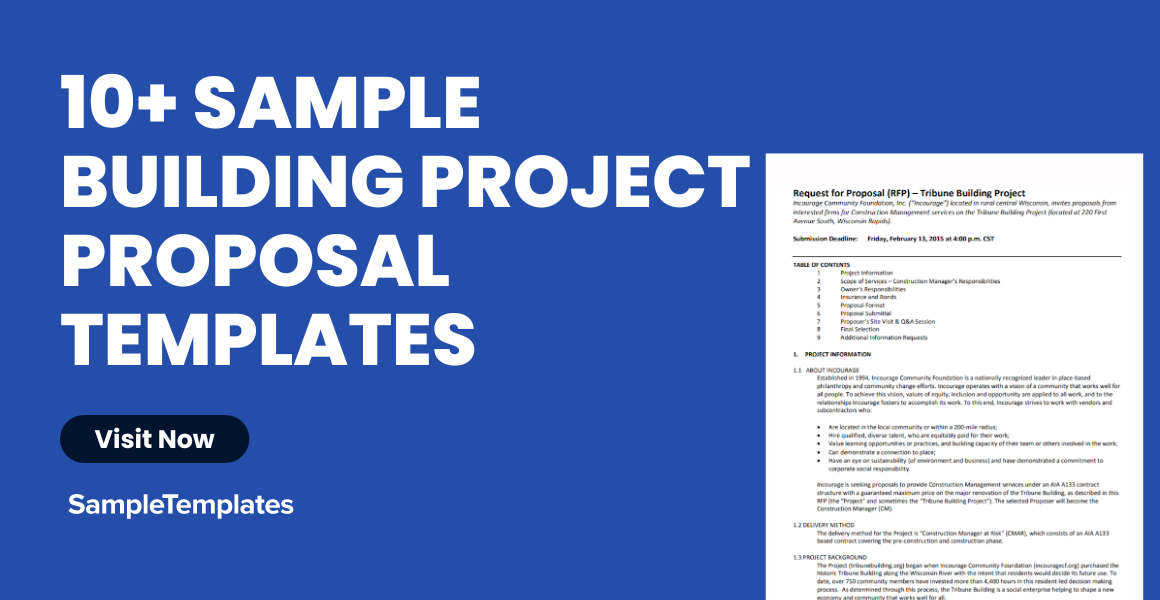 Sample Building Project Proposal Templates