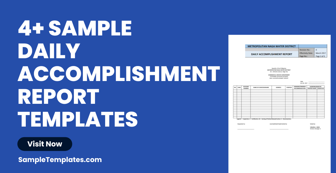 sample daily accomplishment report templates