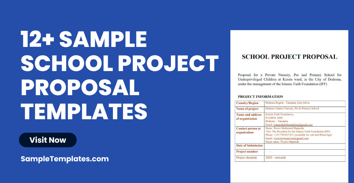 sample school project proposal templates