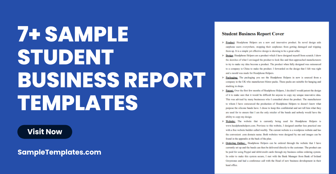 sample student business report templates