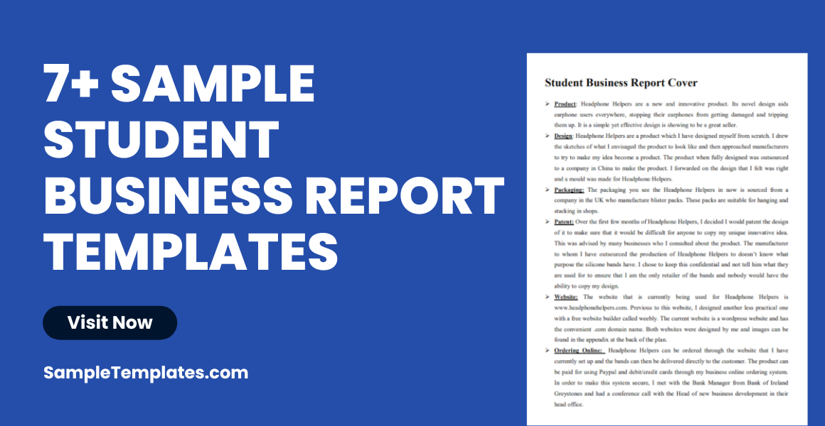 Sample Student Business Report Templates