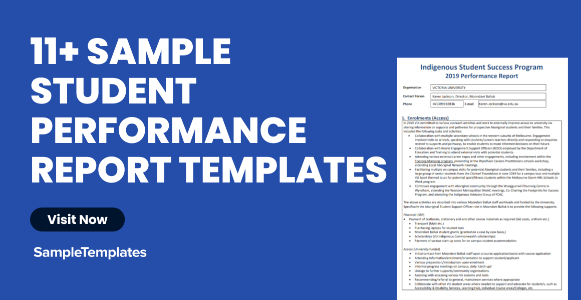 sample student performance report templates
