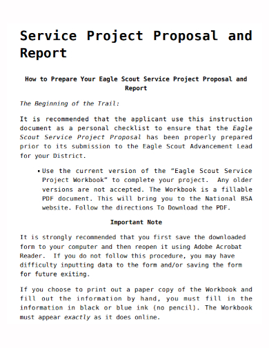 service project proposal report