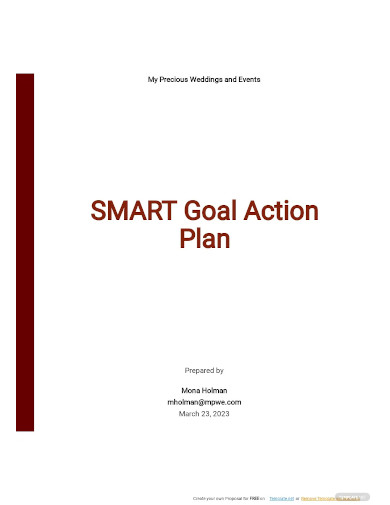 smart goal action plan sample