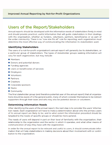 stakeholder nonprofit annual report