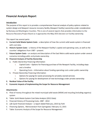 FREE 10 Financial Analysis Report Samples Performance Ratio Project 