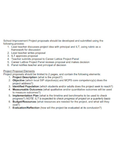 standard school project proposal