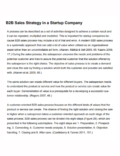 startup company b2b sales strategy
