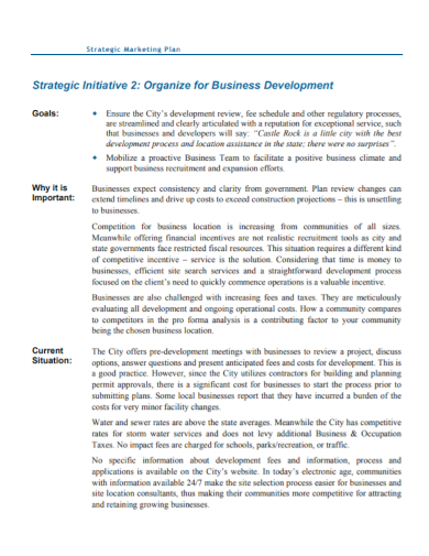 strategic marketing business development plan