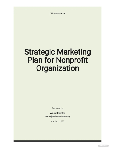 strategic marketing plan for nonprofit organization