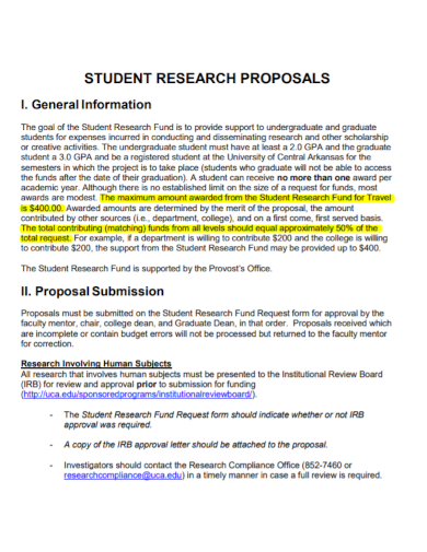 student research proposal