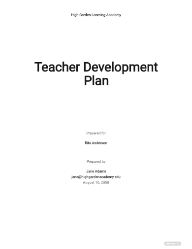 teacher development plan template