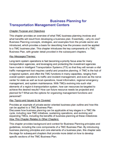 transportation management business plan