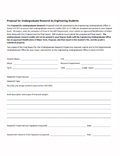 undergraduate student research proposal