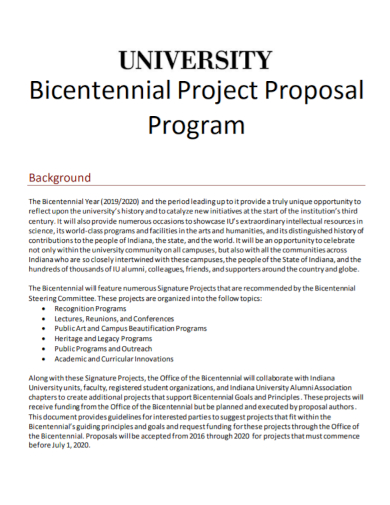 university project program proposal