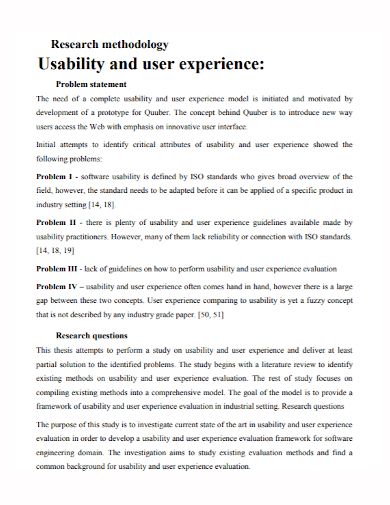 usability user research problem statement