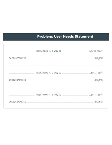 user needs problem statement
