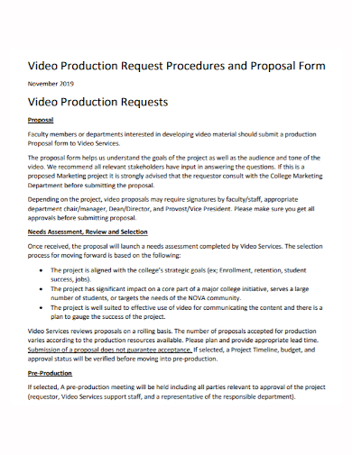video production proposal