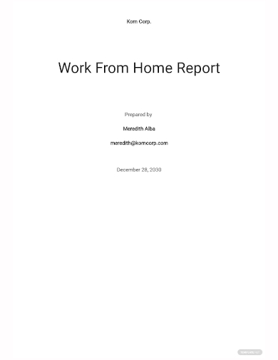 work from home report template