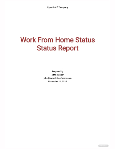 work from home status report template