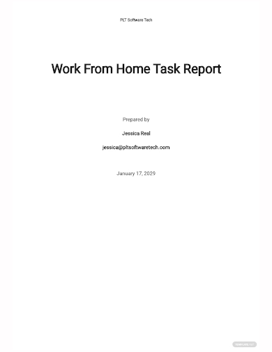 work from home task report template