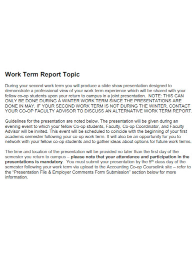 work term report topic